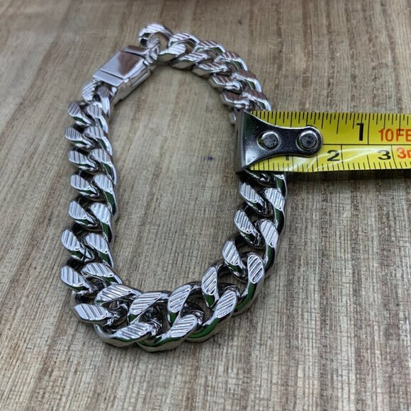 Italy S925 Classic Cuban Link Chain Bracelet - Picture 8 of 8